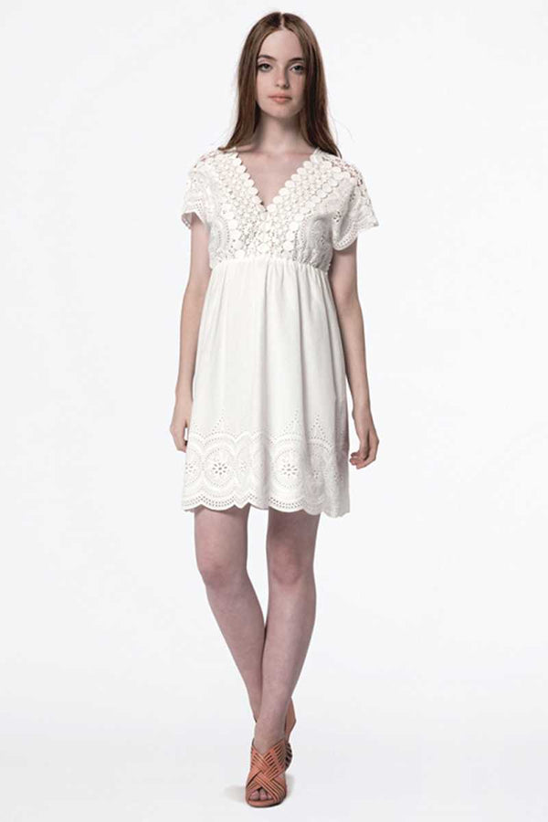 Dear Creatures Eyelet Embroidered Lucia Dress White - Talis Collection