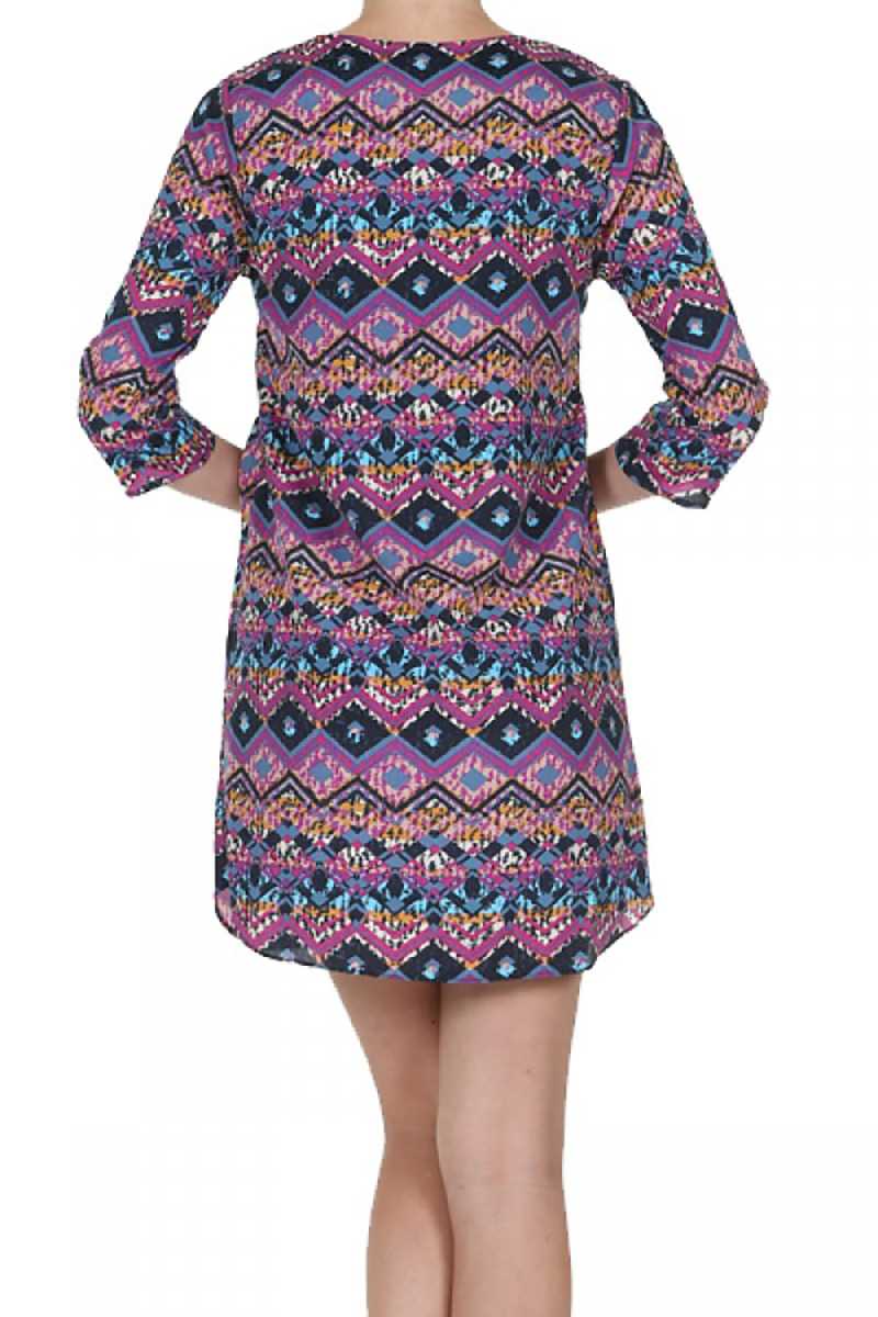 Everly Geometric Print Tunic Dress - Talis Collection