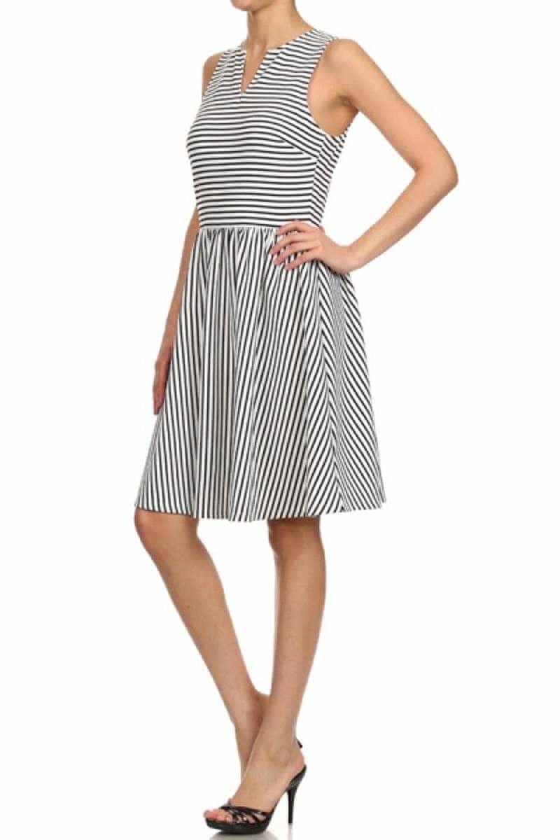 Everly Sleeveless Striped Skater Dress
