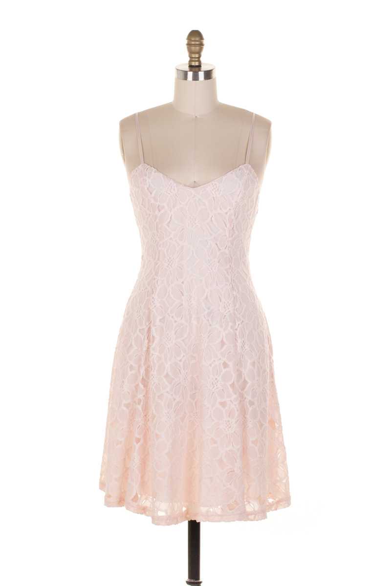 Everly Floral Lace Fit and Flare Dress Pink - Talis Collection