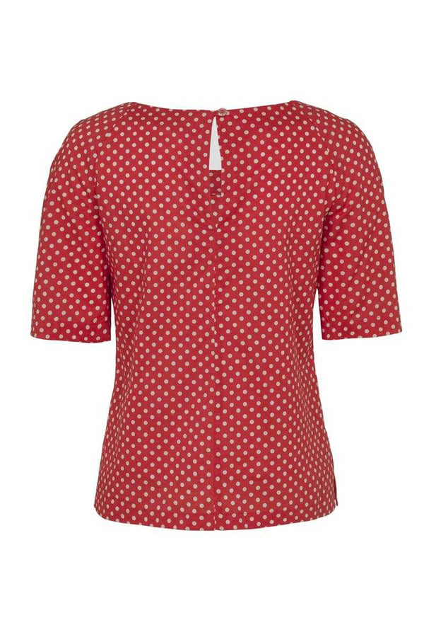 Emily and Fin Red with Small White Polka Josie Top - Talis Collection