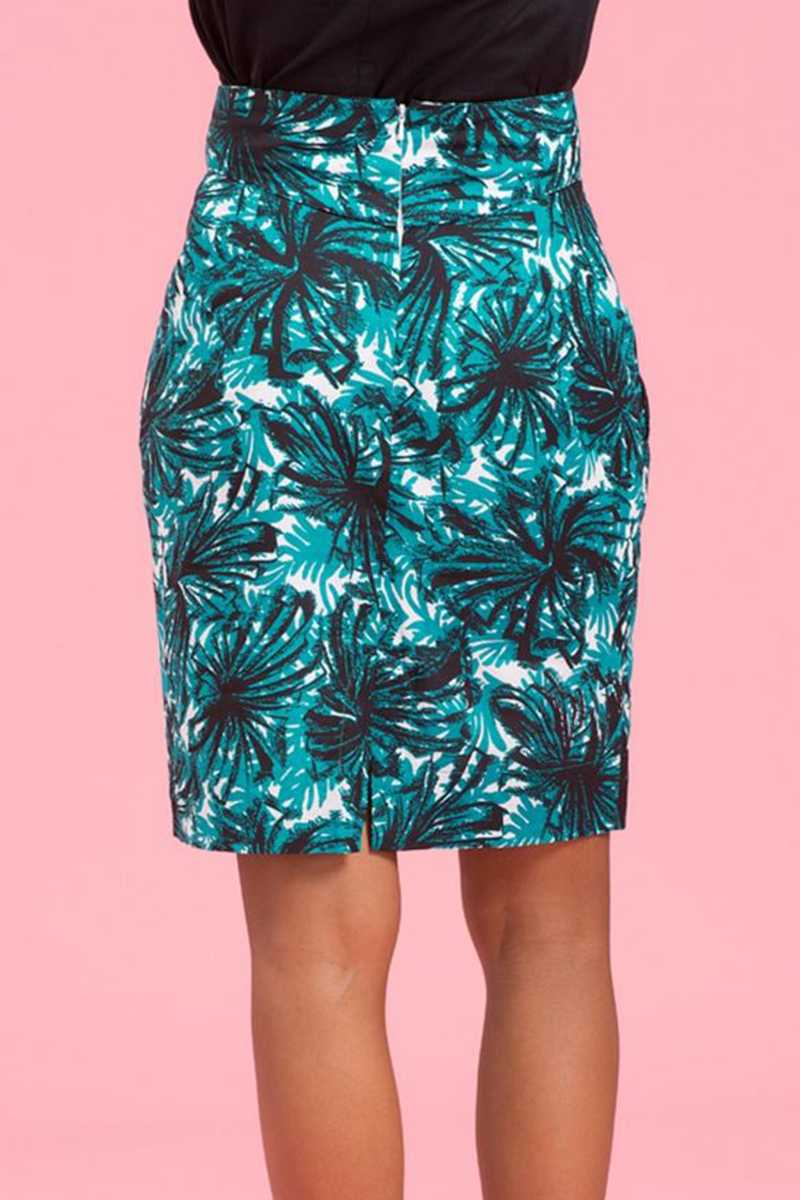 Emily and Fin Robyn Skirt Green Abstract Palm - Talis Collection