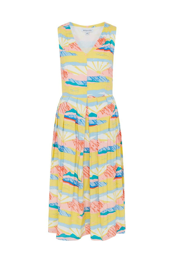 Emily and Fin Josie V Neck Midi Dress Paintbox Valley - Talis Collection