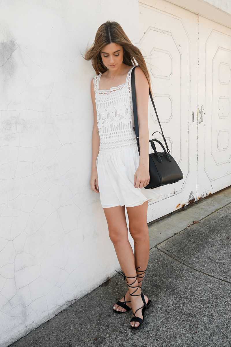 Elliatt Aphtodite Lace Cut Out Mini Dress White - Talis Collection