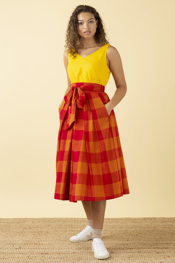 Emily and Fin Jemima Heatwave Check Bow Skirt