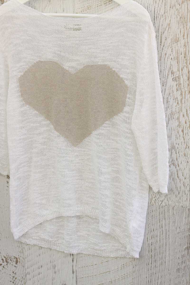 Debora Heart Print Knit Top - Talis Collection