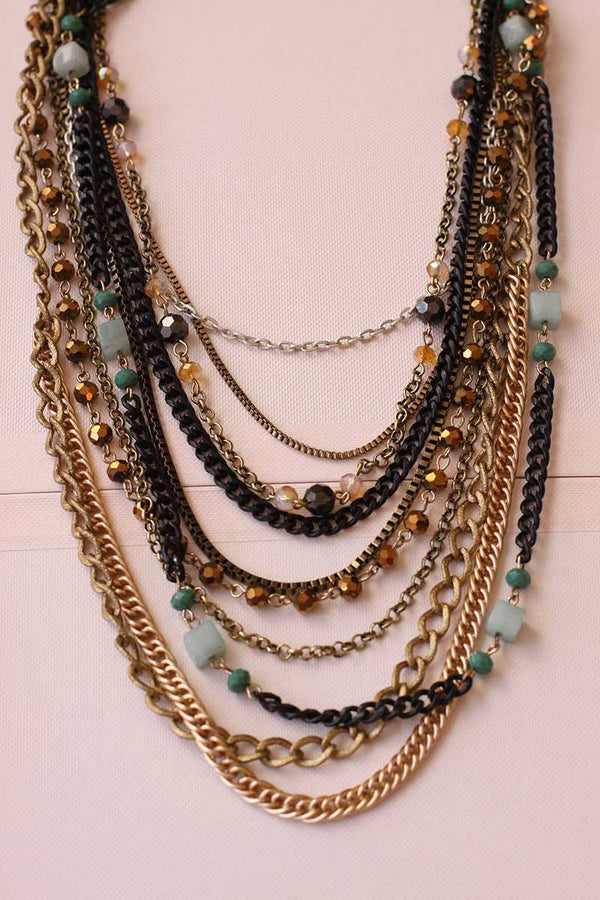 Belicia Multirow Chain Necklace - Talis Collection