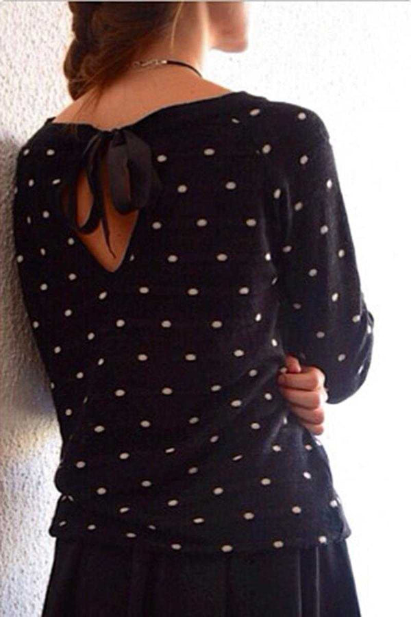 Dotty Wool Jumper Black - Talis Collection