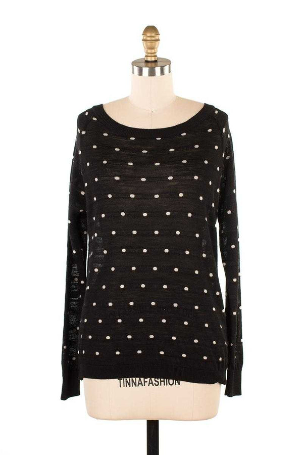 Dotty Wool Jumper Black - Talis Collection