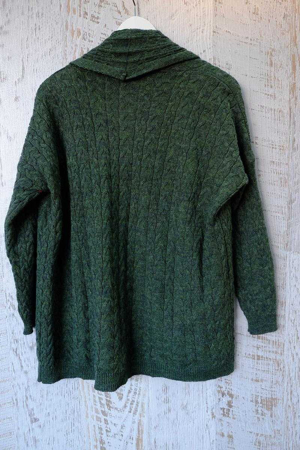 Rocio Cable Wool Cardi Green
