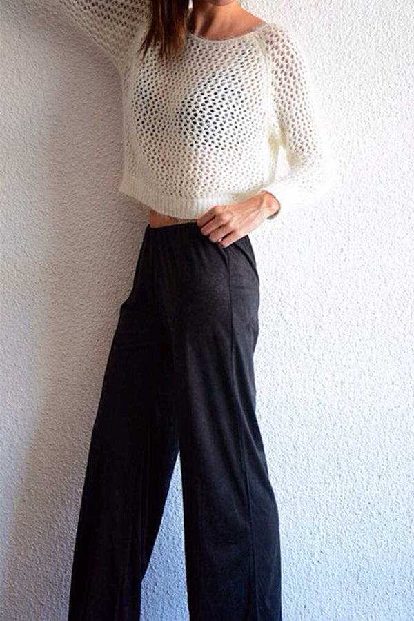Casta Knit Crop Top White - Talis Collection