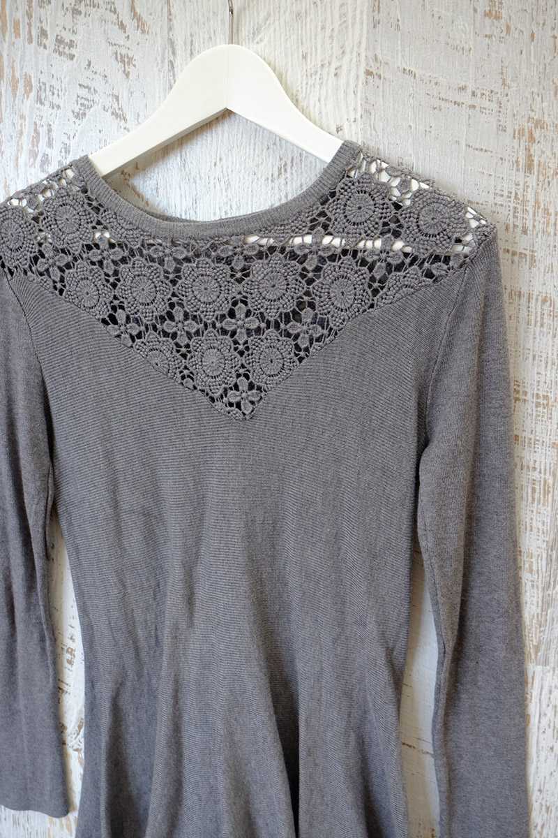 Raquel Cut Out Wool Top Gray