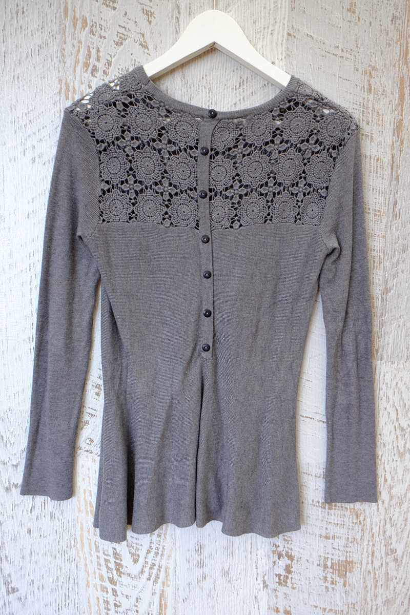 Raquel Cut Out Wool Top Gray
