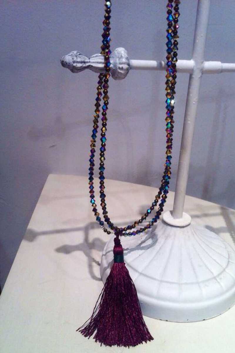Abril Pompon Long Necklace - Talis Collection