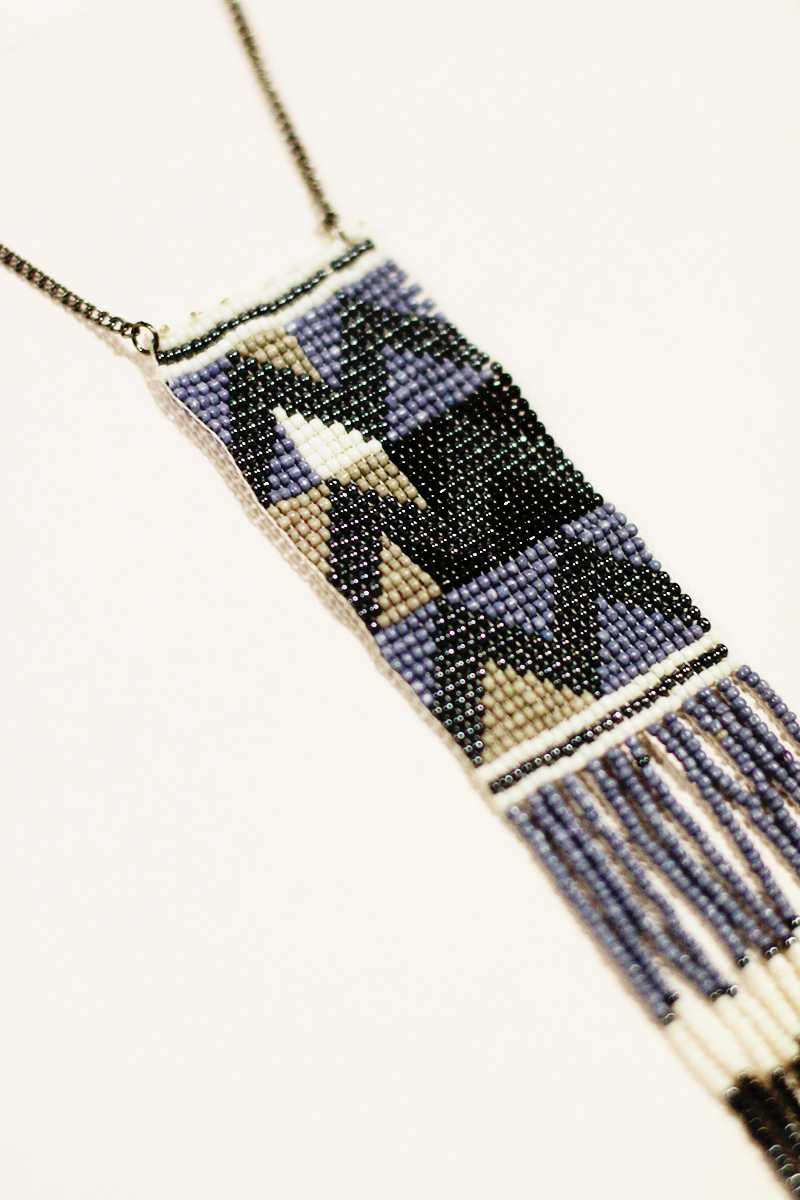 Lalia Tribal Pattern Pendant Long Necklace
