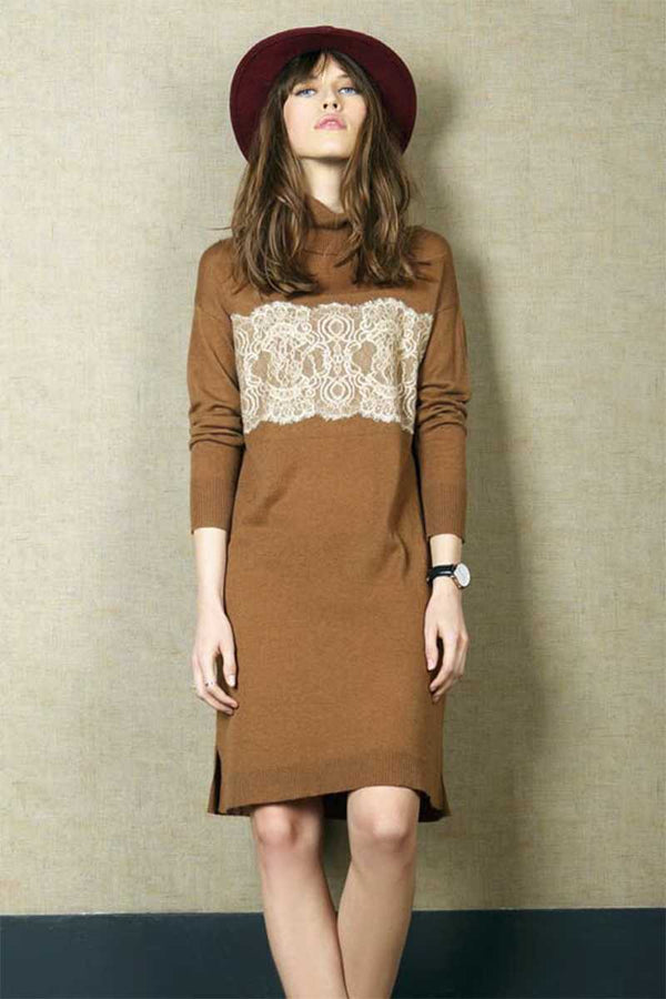 Indi and Cold Wool Dress Camel