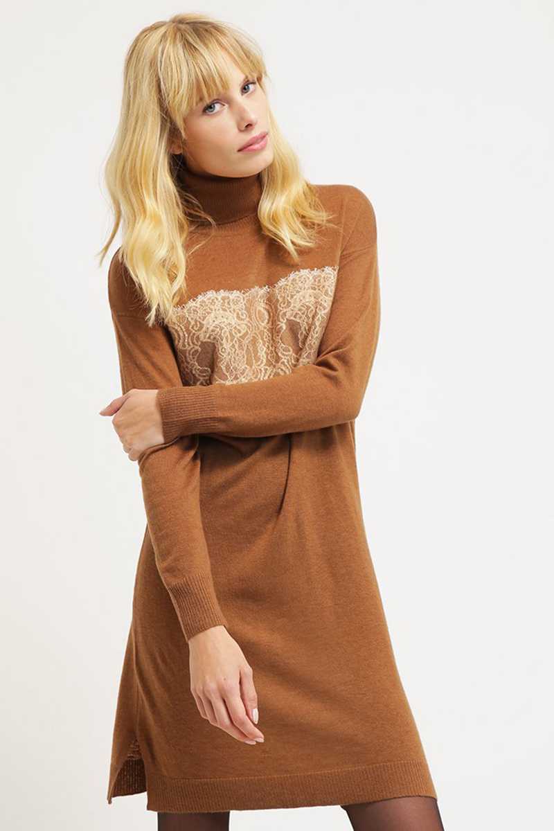 Indi and Cold Wool Dress Camel