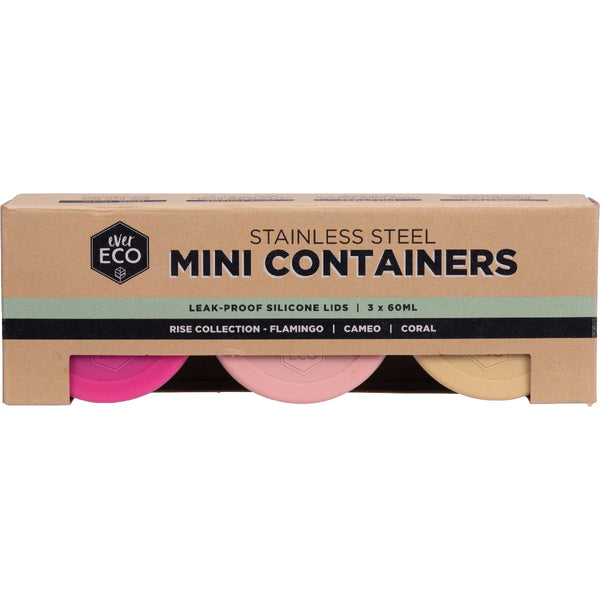 Ever Eco Stainless Steel Mini Containers Rise Collection 3 x 60ml