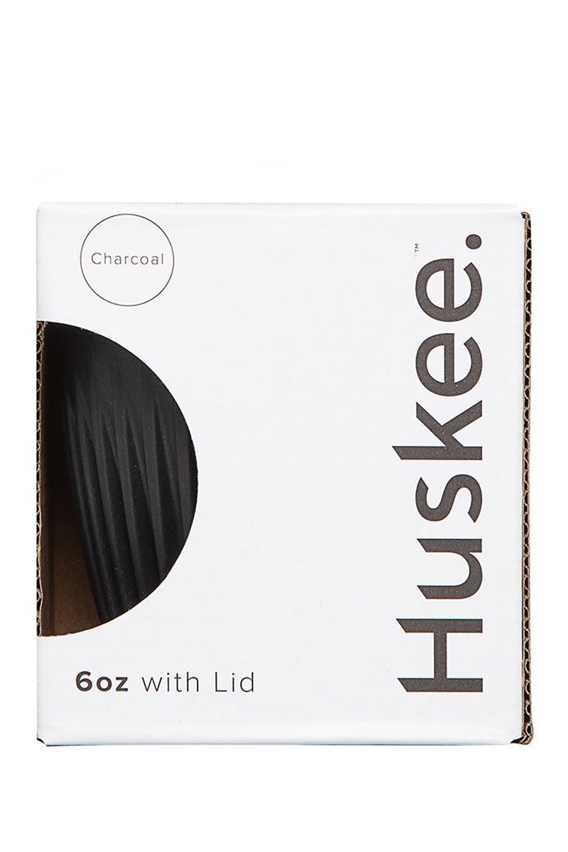 Huskee Reusable Coffee Cup with Lid Charcoal 6oz 177ml