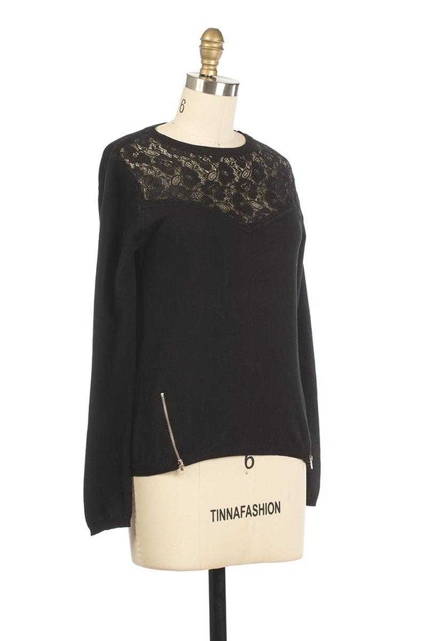 Andy and Lucy Pansee Lace Knit Top - Talis Collection