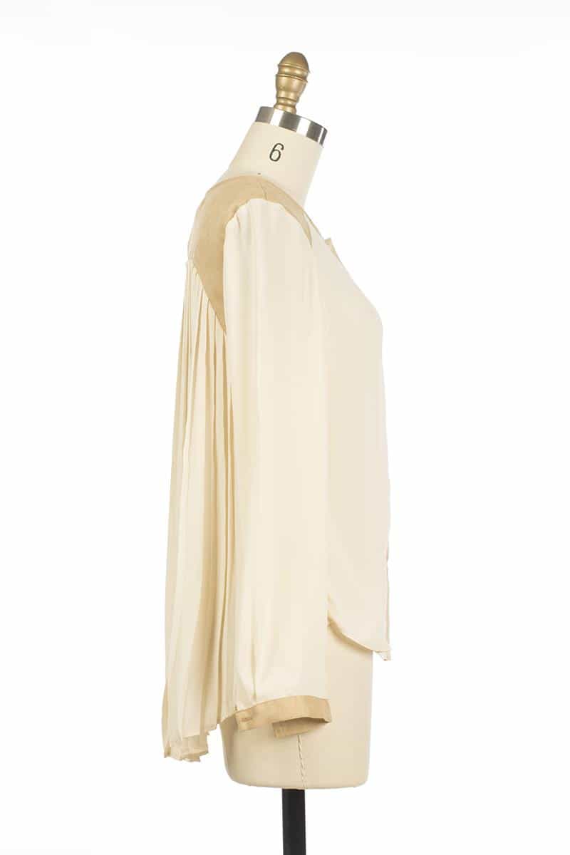 Andy and Lucy Cassandre Colorblock Top Beige - Talis Collection