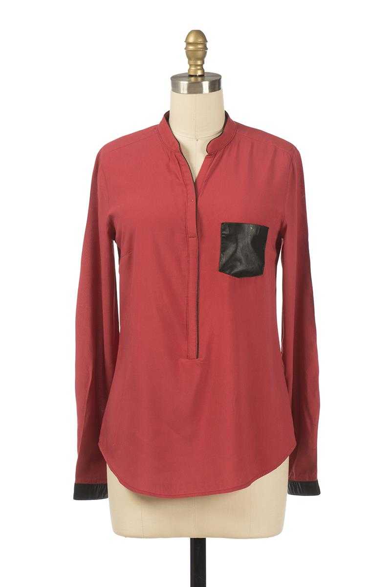 Andy and Lucy Camelia Bordeaux Shirt - Talis Collection