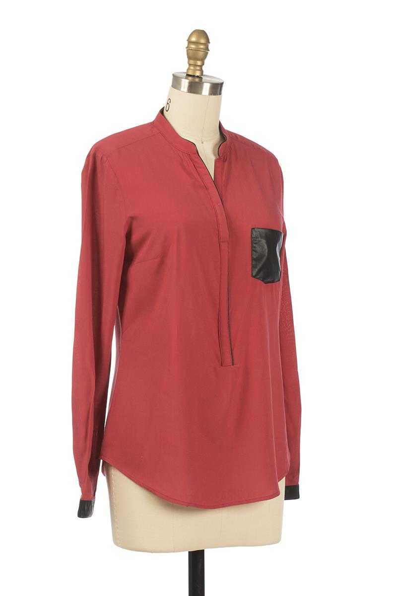 Andy and Lucy Camelia Bordeaux Shirt - Talis Collection