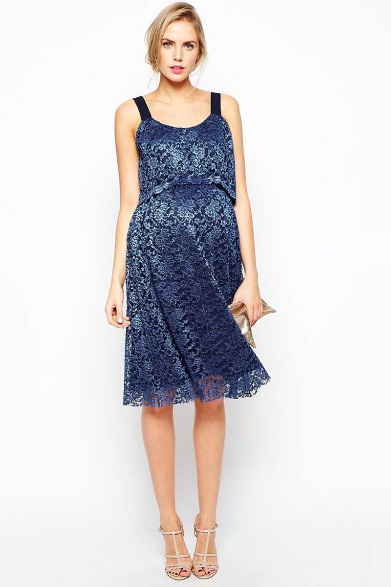 ASOS Maternity Exclusive Lace Pleated Dress with Double Layer - Talis Collection