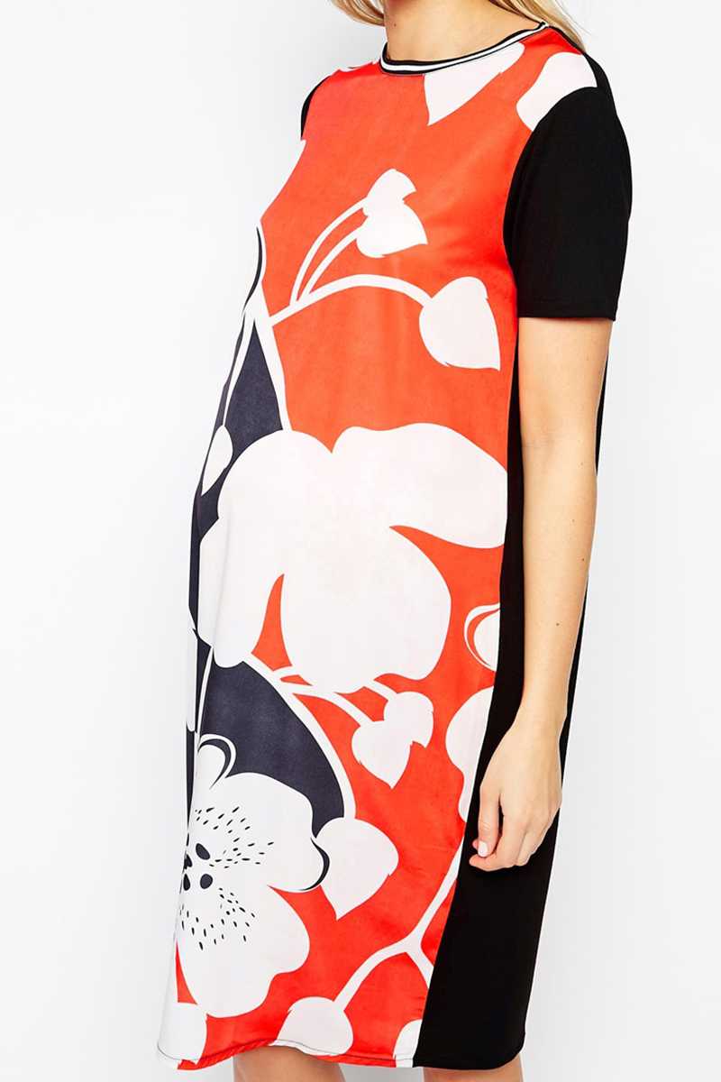 ASOS Maternity Exclusive Midi Shift Dress in Oversized Floral - Talis Collection