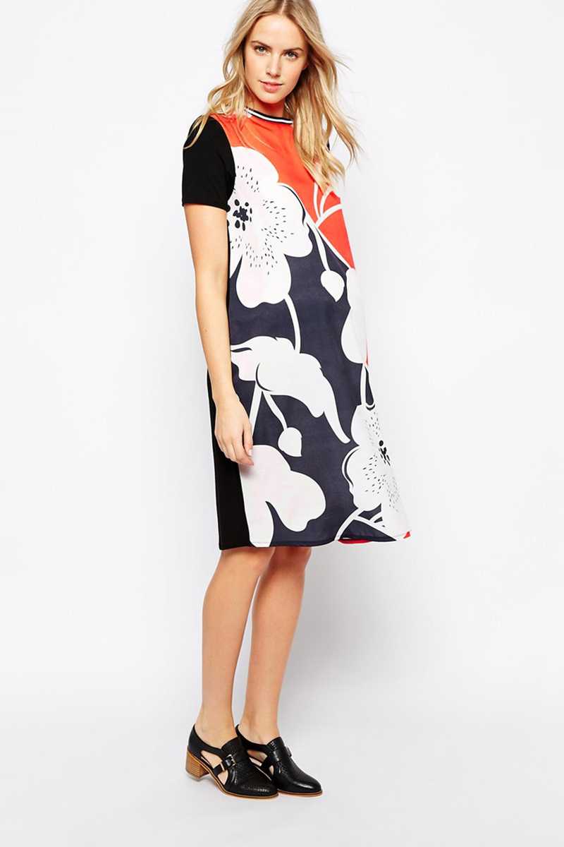 ASOS Maternity Exclusive Midi Shift Dress in Oversized Floral - Talis Collection