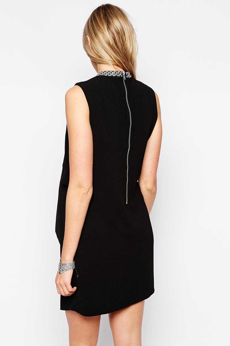 ASOS Maternity Asymmetric Shift Dress with Embellished Neck - Talis Collection