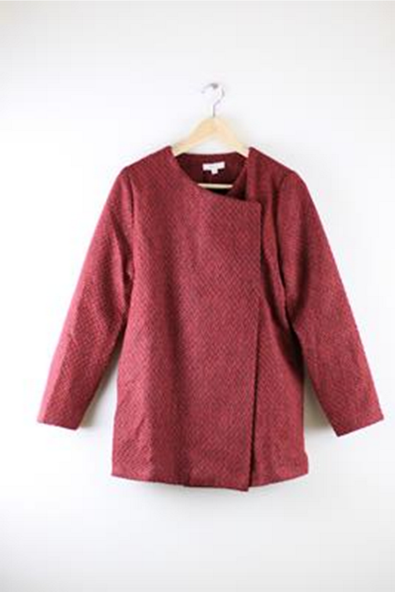 Everly Linette Oversized Coat Red Wine