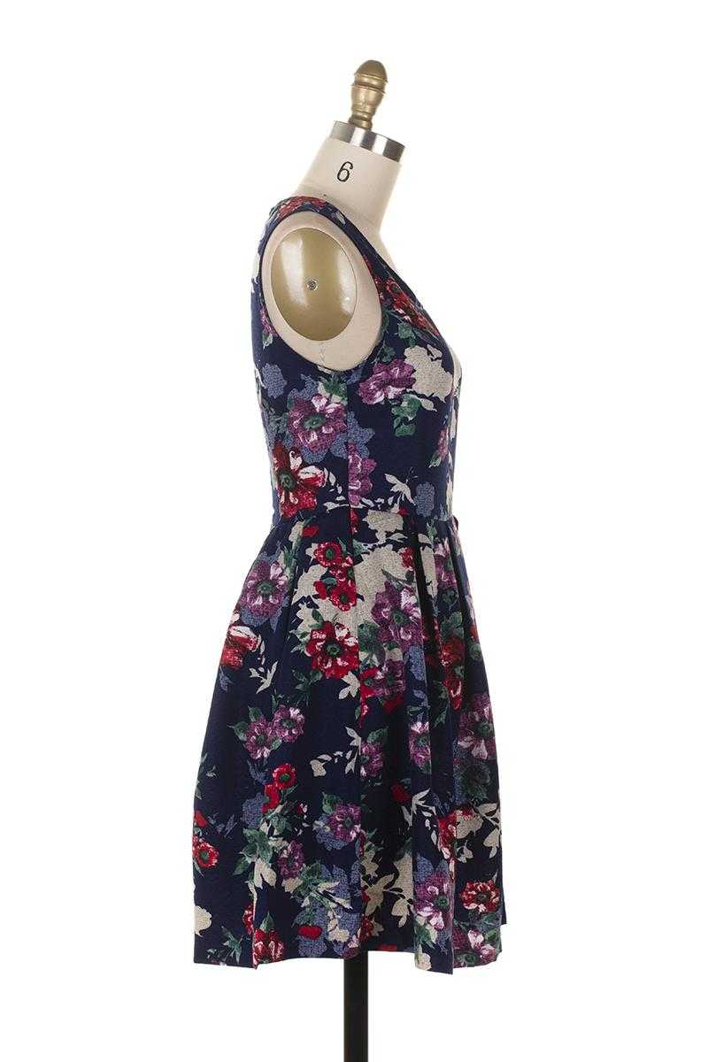 Everly Floral Print Skater Dress - Talis Collection