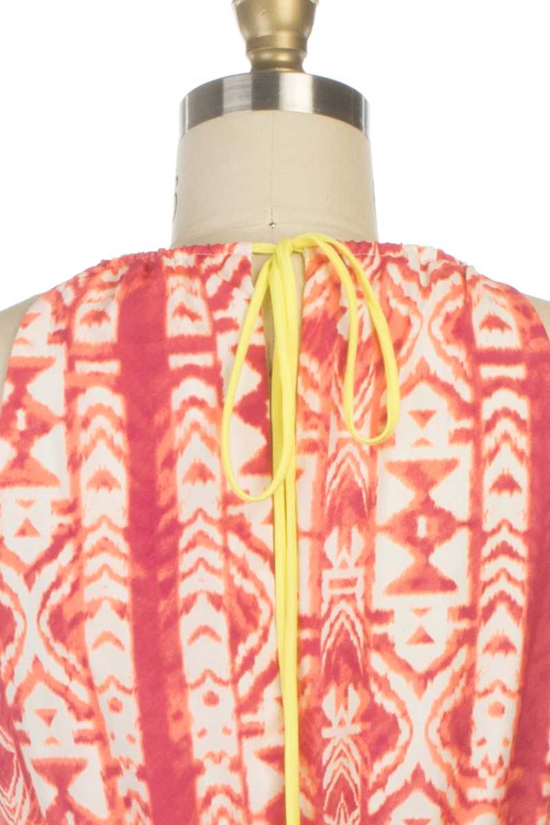 Everly Katie Halter Tribal Print Tank Dress Red - Talis Collection