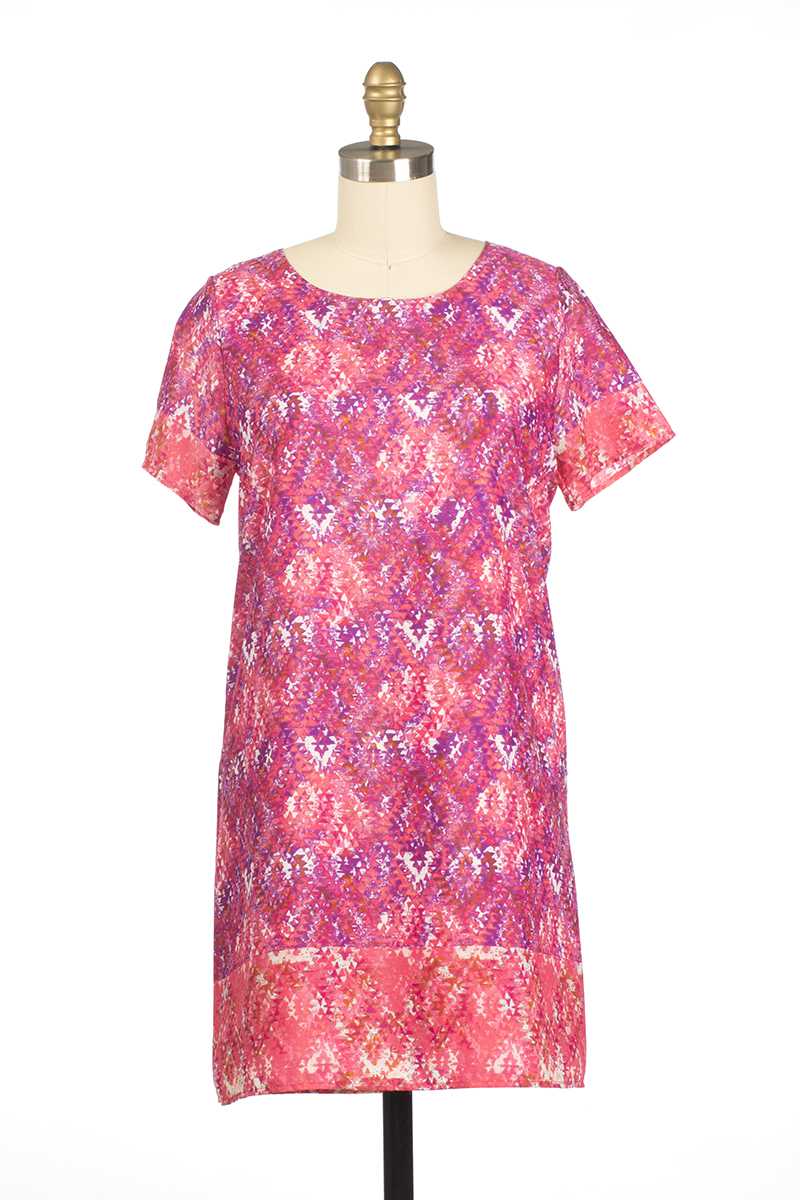Everly Elaina Short Sleeve Shift Dress Pink - Talis Collection