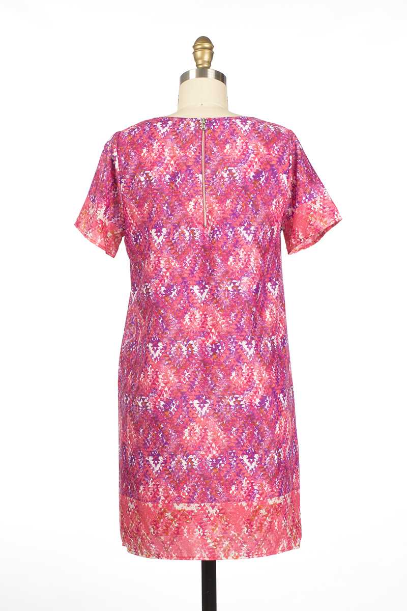 Everly Elaina Short Sleeve Shift Dress Pink - Talis Collection