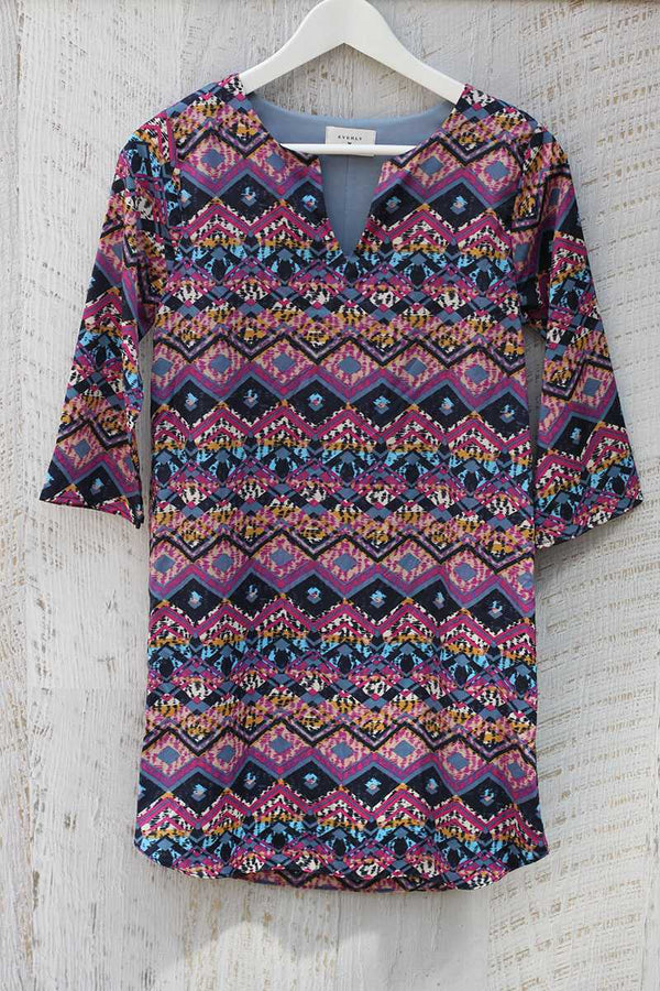 Everly Geometric Print Tunic Dress - Talis Collection