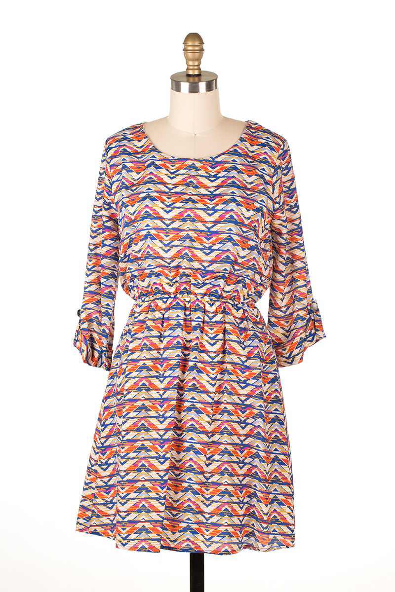 Everly Printed Fit and Flare Dress