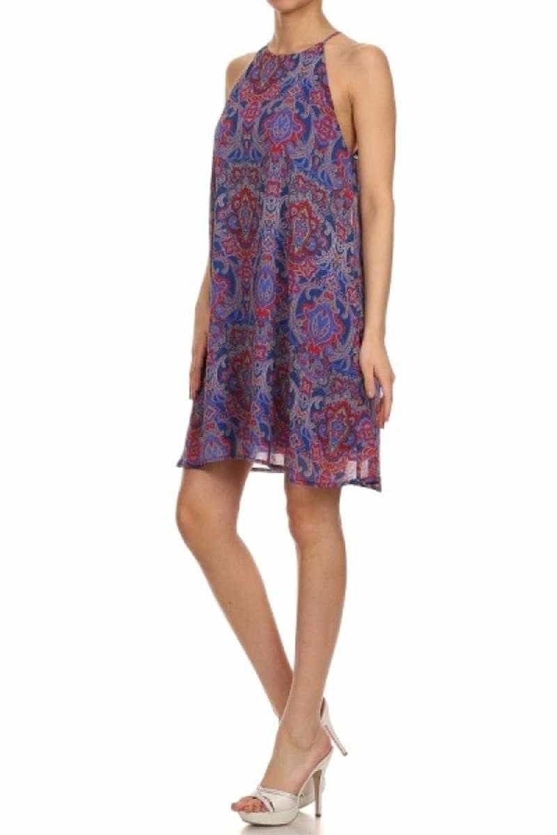 Everly Geo Paisley Print Shift Dress - Talis Collection