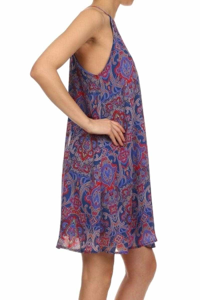 Everly Geo Paisley Print Shift Dress - Talis Collection