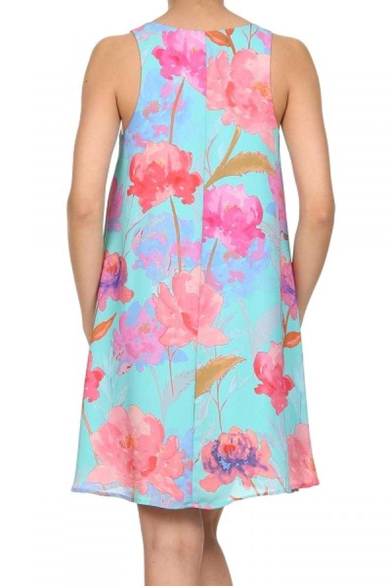 Everly Floral Print A-line Shift Dress - Talis Collection
