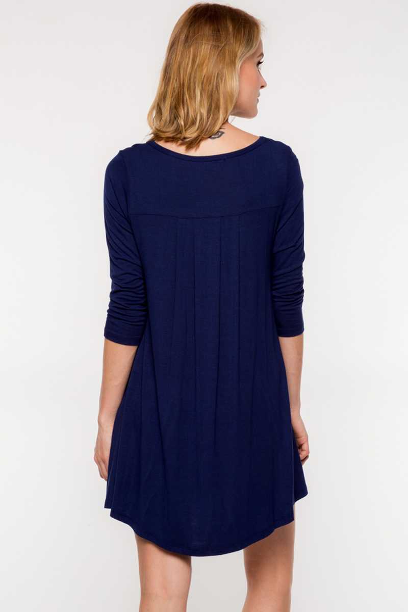 Everly 3/4 Sleeve Hi Lo Jersey Shift Dress - Talis Collection