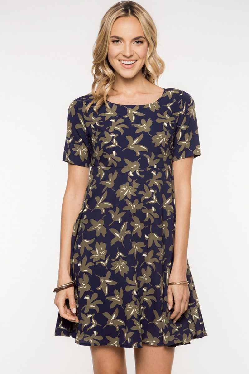 Everly Empire Waist Floral Print Dress - Talis Collection