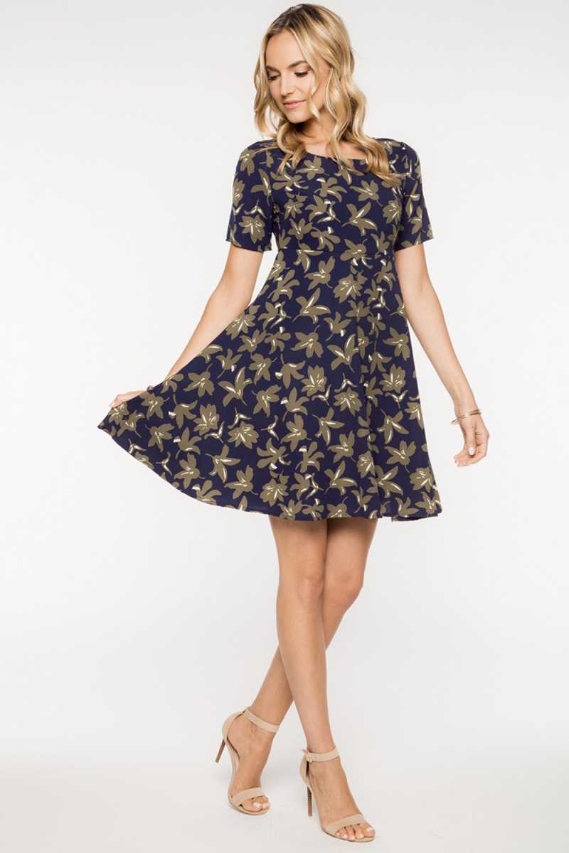 Everly Empire Waist Floral Print Dress - Talis Collection