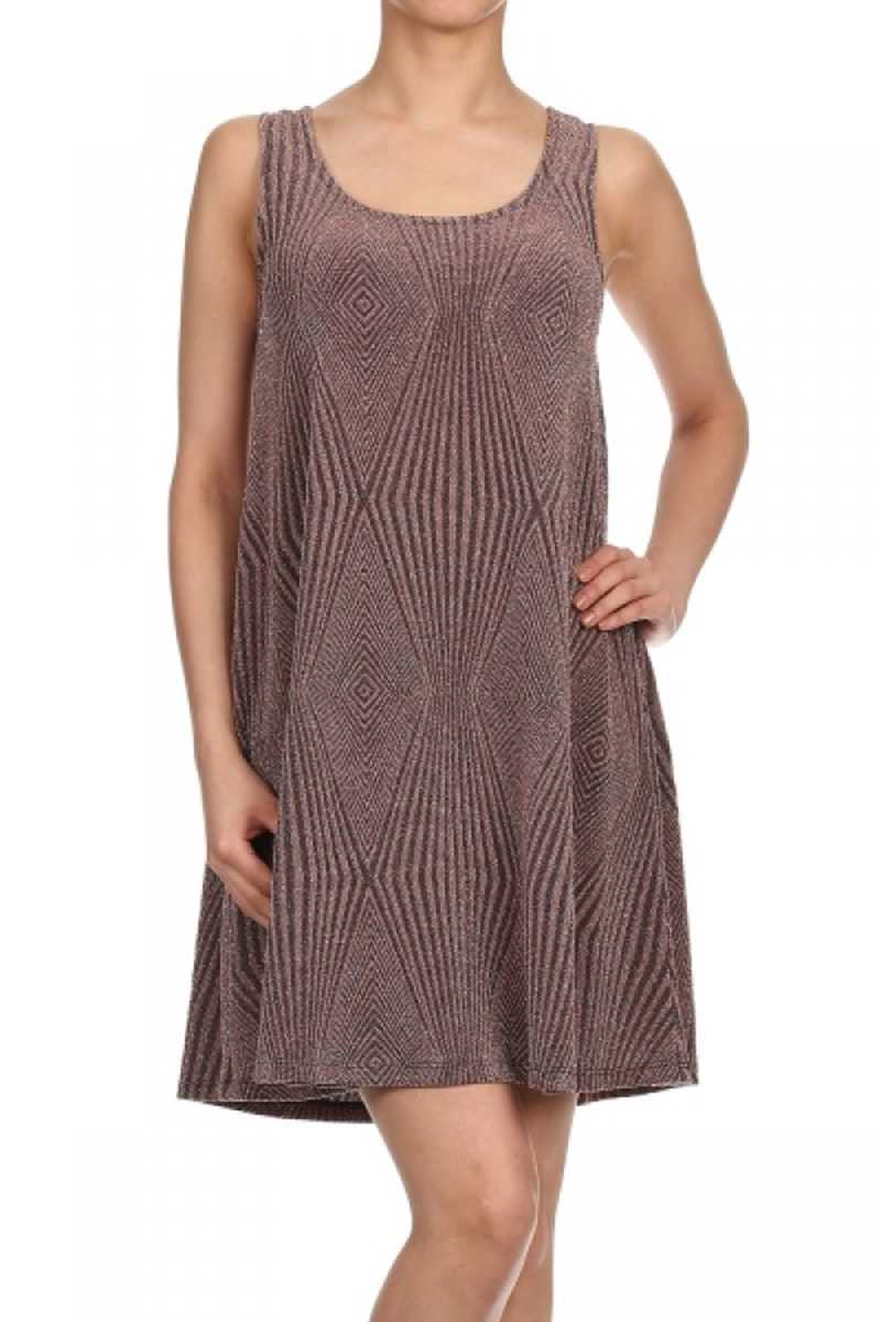 Everly Knitted Rose Sparkle Mini Dress - Talis Collection