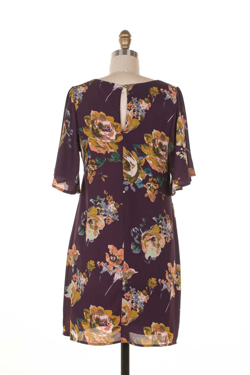 Everly Floral Print Wide Sleeve Shift Dress - Talis Collection