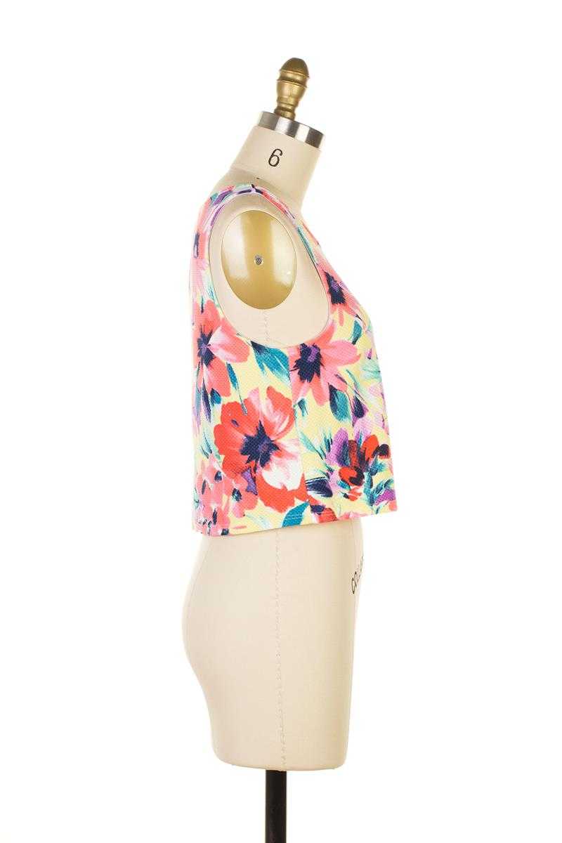 Everly Floral Print Crop Top - Talis Collection