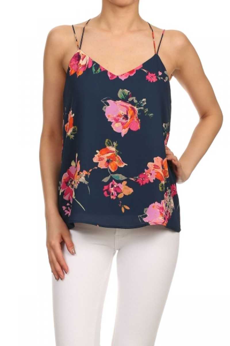 Everly Floral Print Tank Top - Talis Collection