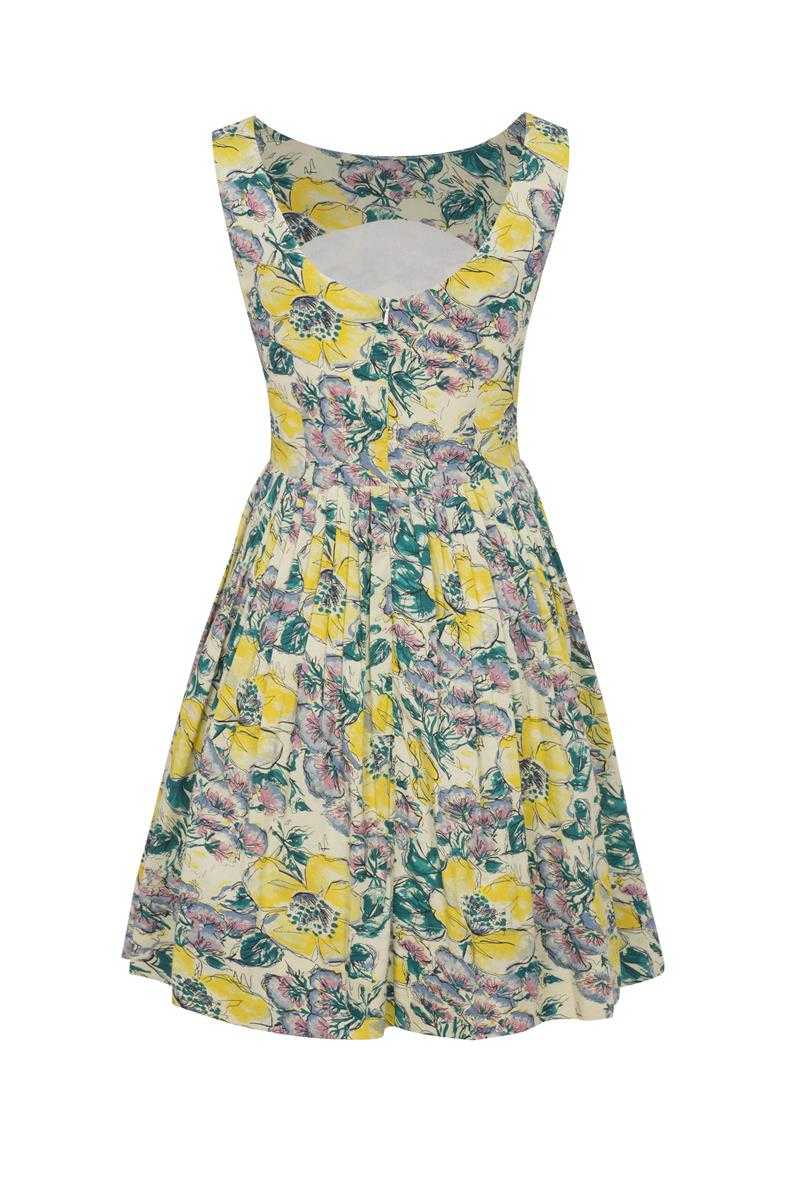 Emily and Fin Yellow Sketchy Floral Abigail Dress - Talis Collection