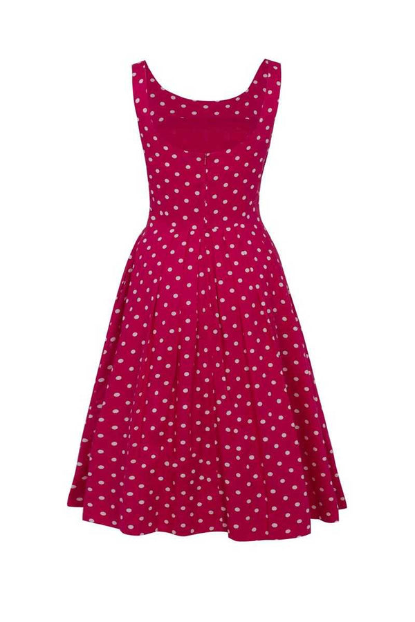 Emily and Fin Raspberry with White Polka Isobel Dress - Talis Collection